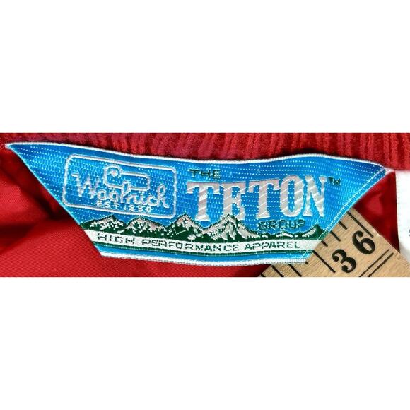 Vtg Woolrich Teton Red Windbreaker Jacket Removable Hood Women's Medium USA - Picture 6 of 10